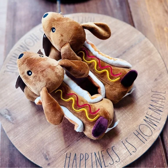 Hot Dog Dachshund Plush Squeaky Toys (Set of 2!) Dog Christmas Gifts!! - Picture 7 of 8